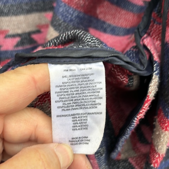 ANTHROPOLOGIE/TABITHA LADIES BLUE PINK AZTEC JACKET-M - Picture 5 of 7